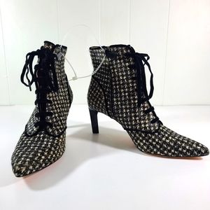 A.D & Daughters Tanyi Houndstooth Printed Sheared Calf Hair Leather